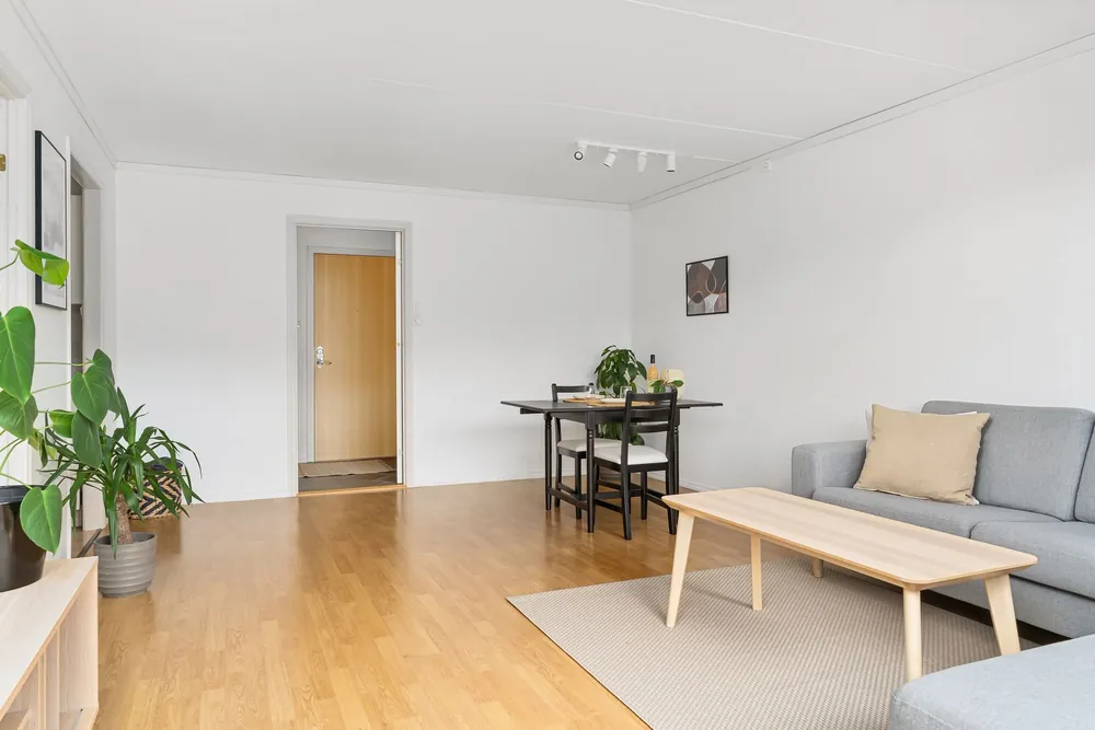 Sala escandinava com rodapé reto